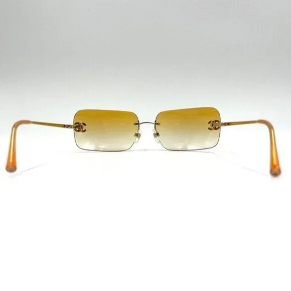 ? RARE Chanel Vintage Sunglasses Rhinestone CC Logo Rimless  display picture 3